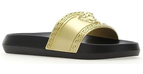 medusa head versace slides|Versace Medusa detail round heels.